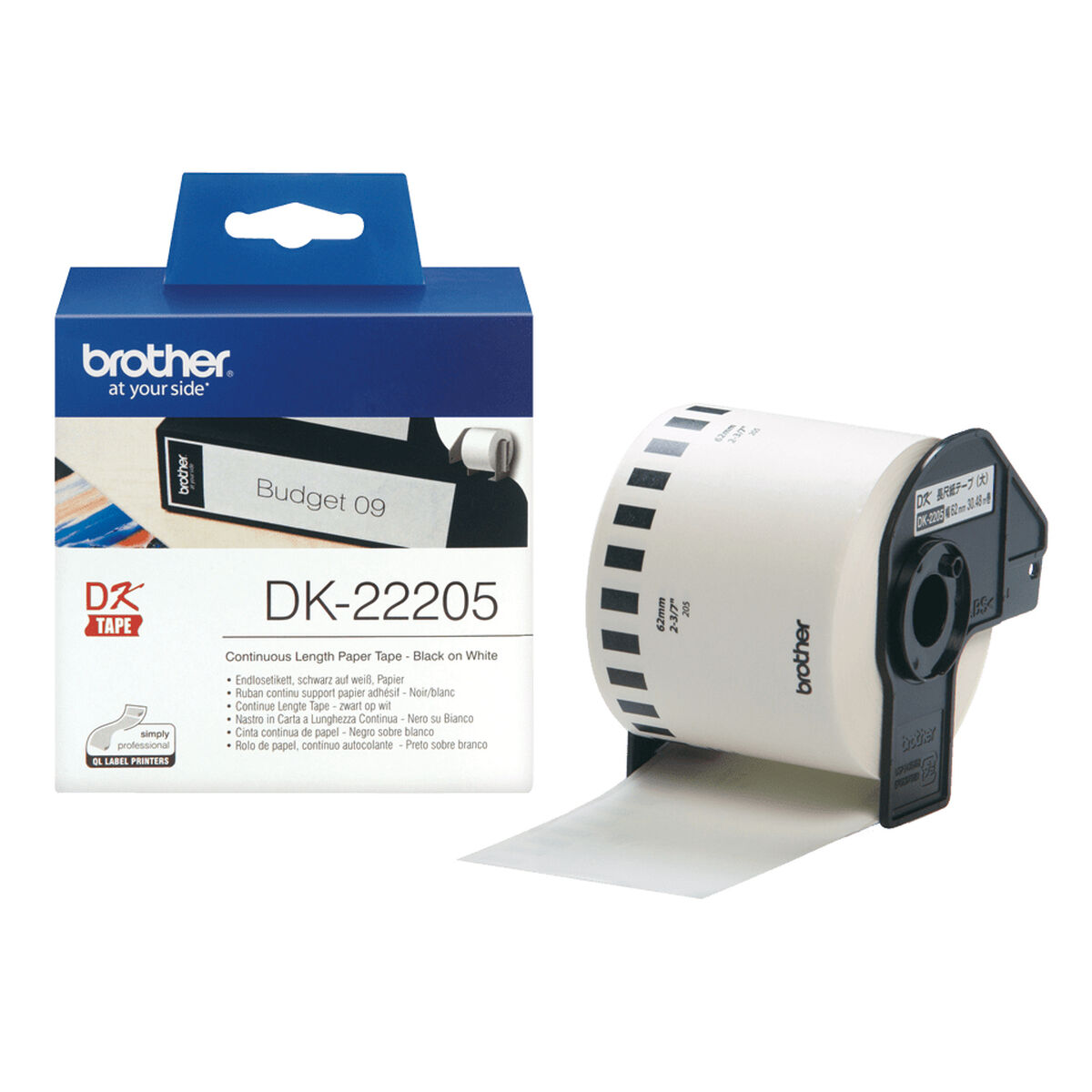 Continuous Paper for Printers Brother DK22205 White Black (1 Unit)