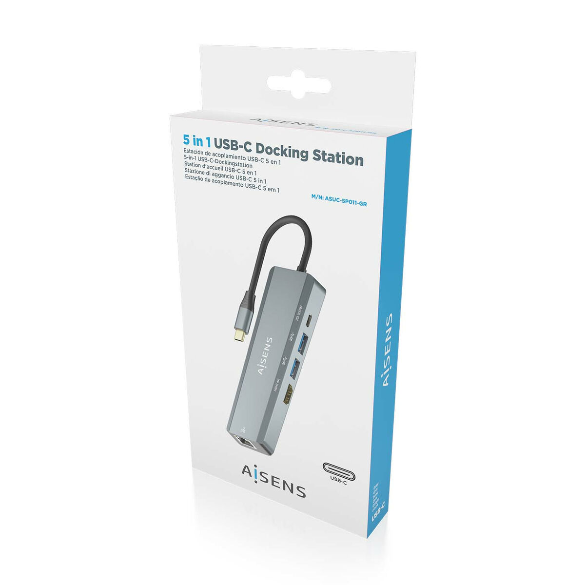USB Hub Aisens ASUC-5P011-GR Grey