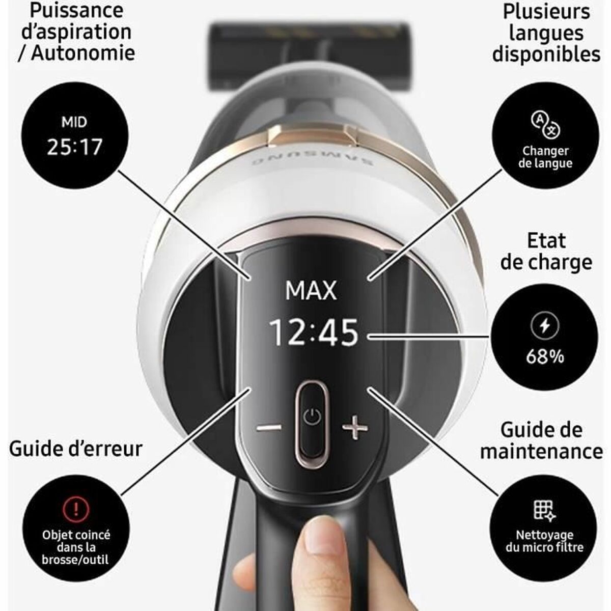 Stick Vacuum Cleaner Samsung 550 W 200 W