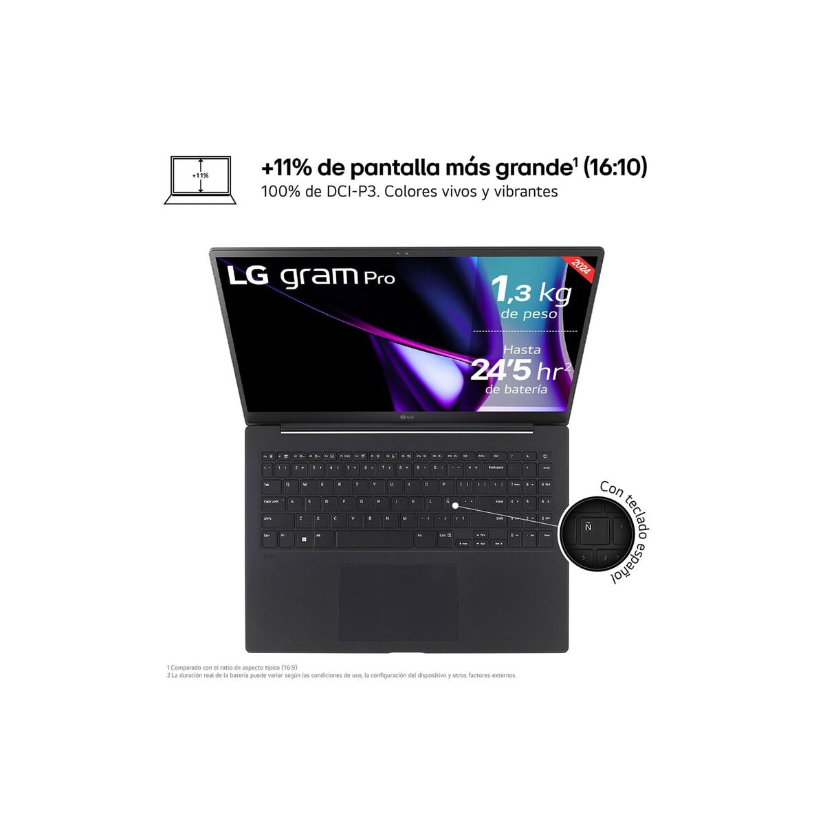 Laptop LG 16ZD90SP-A.AX78B 16″ intel core ultra 7 32 GB RAM 1 TB SSD Spanish Qwerty