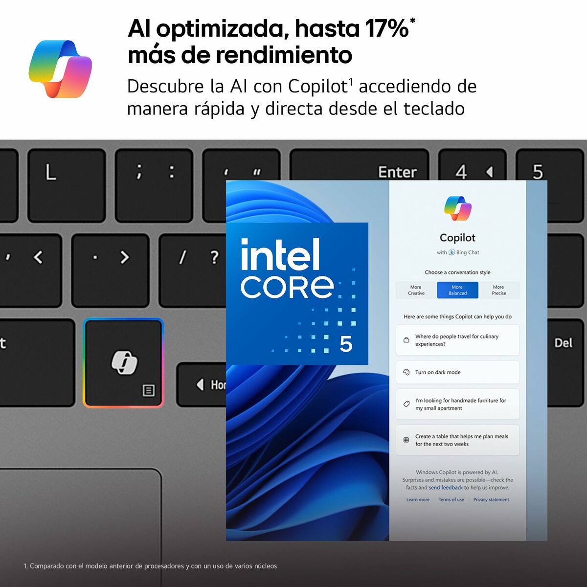 Laptop LG 15U50T-G.AA56B Spanish Qwerty 15″ 16 GB RAM 512 GB SSD