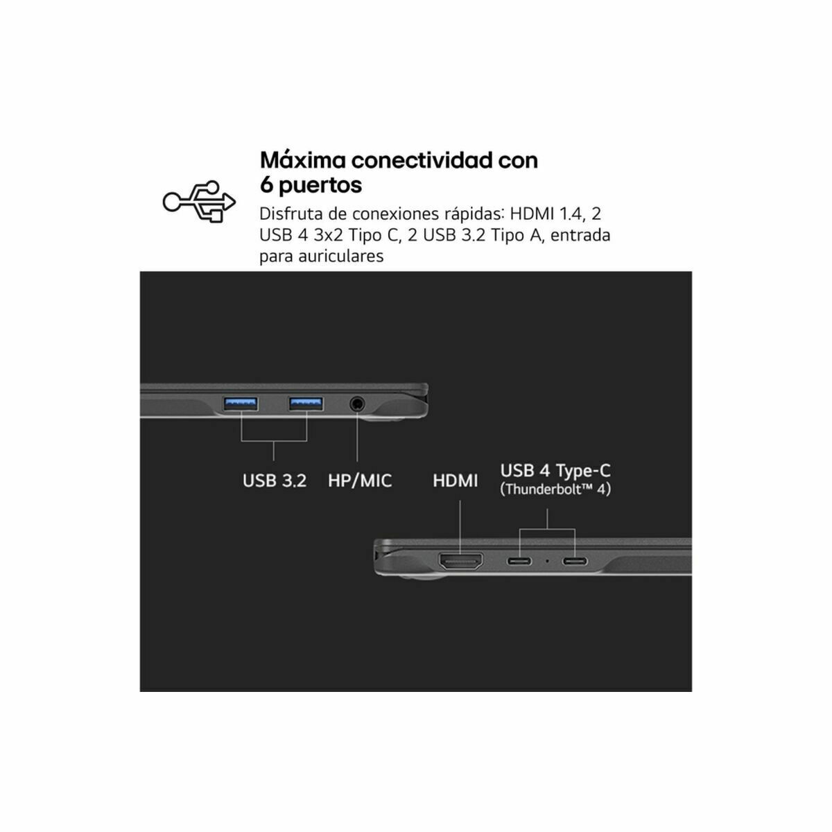 Laptop LG 14Z90RU-G.AA55B 14″ 16 GB RAM 512 GB SSD Spanish Qwerty i5-1334U