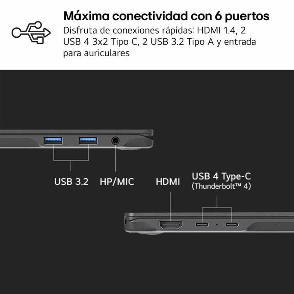 Laptop LG 16Z90RU-G.AA55B 16″ 16 GB RAM 512 GB SSD Spanish Qwerty i5-1334U