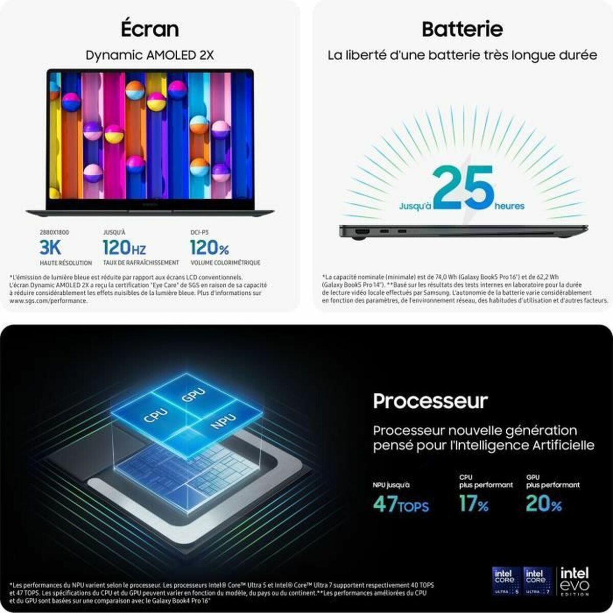 Laptop Samsung GALAXY BOOK5 PRO 16″ intel core ultra 7 256V 16 GB RAM 512 GB SSD
