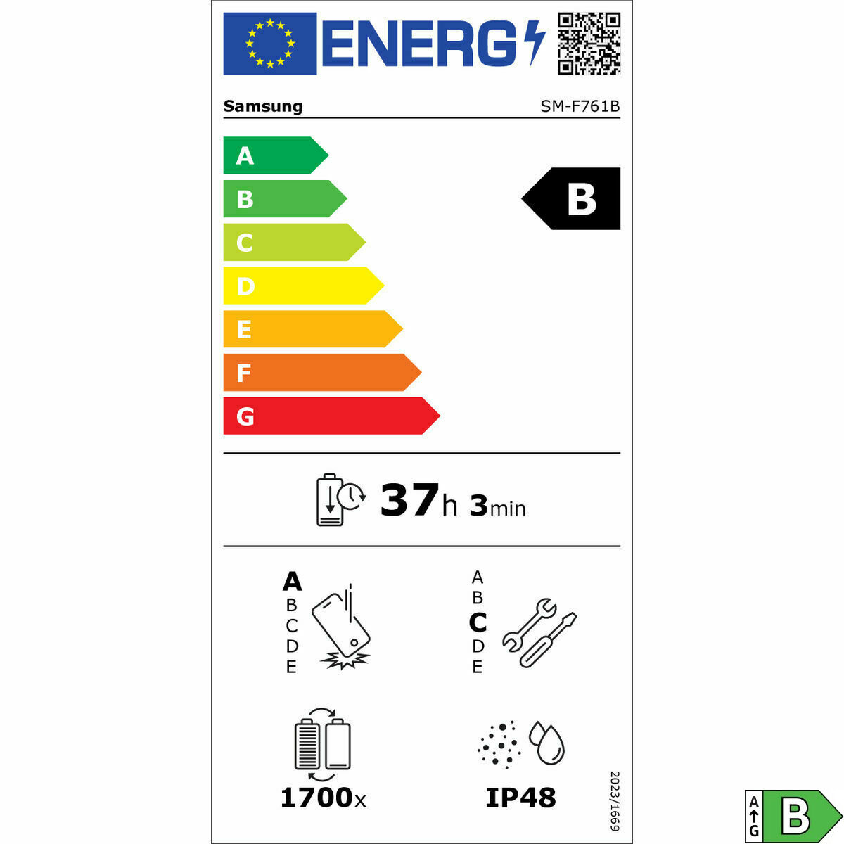 Smartphone Samsung F761 8-128 BK V2 Octa Core 8 GB RAM 128 GB Black 6,7″