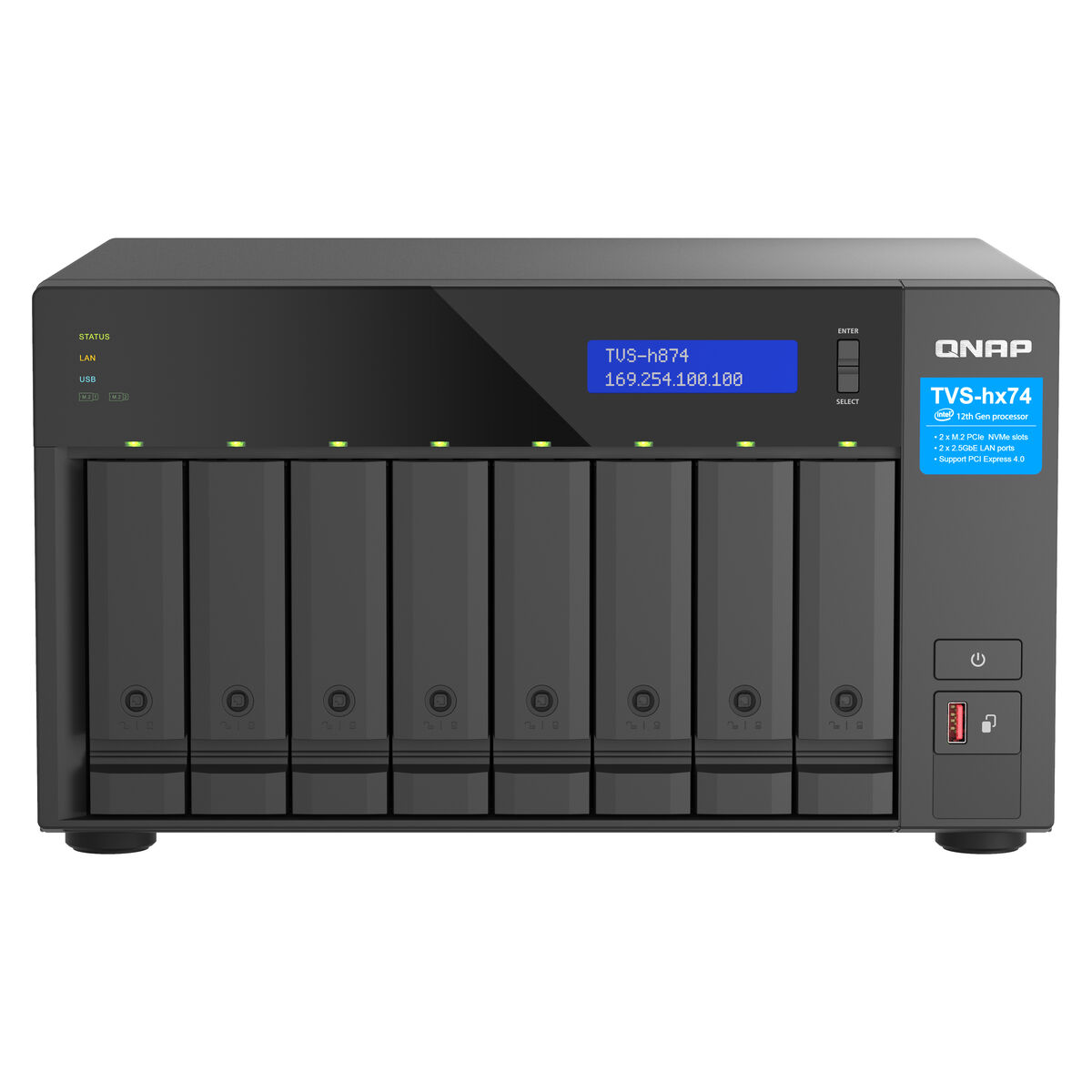 Network Storage Qnap TVS-H874T-I9-64G Black