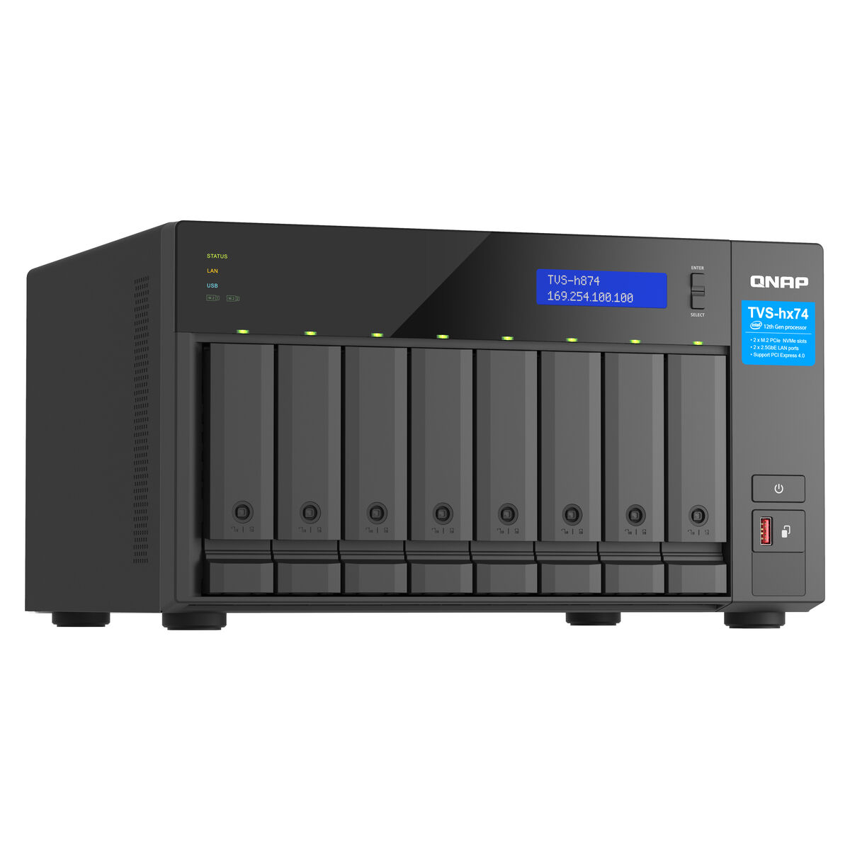 Network Storage Qnap TVS-H874T-I9-64G Black Network Storage Qnap TVS-H874T-I9-64G Black