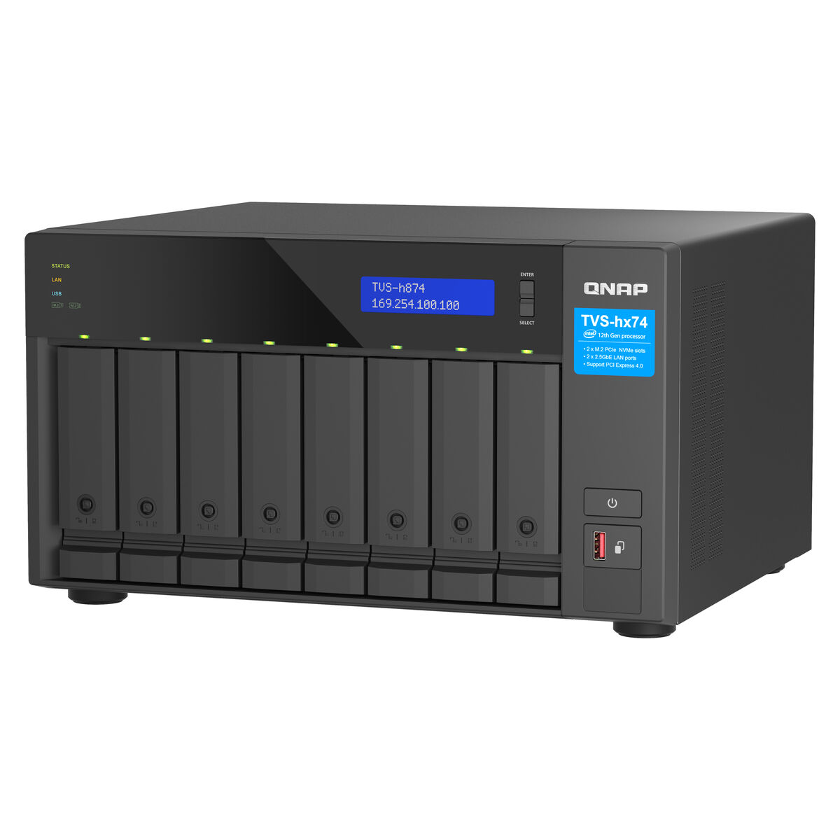 Network Storage Qnap TVS-H874T-I9-64G Black