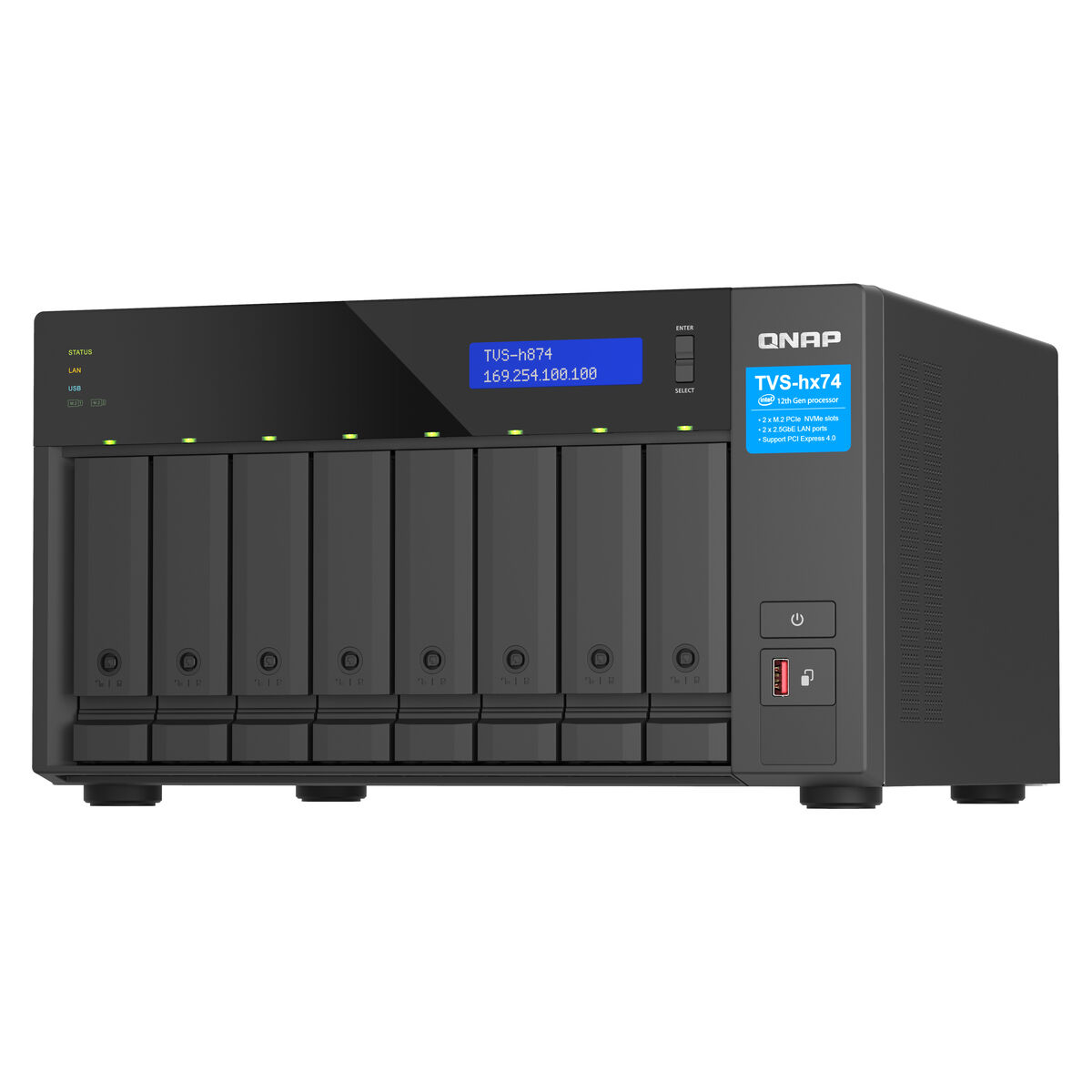 Network Storage Qnap TVS-H874T-I9-64G Black