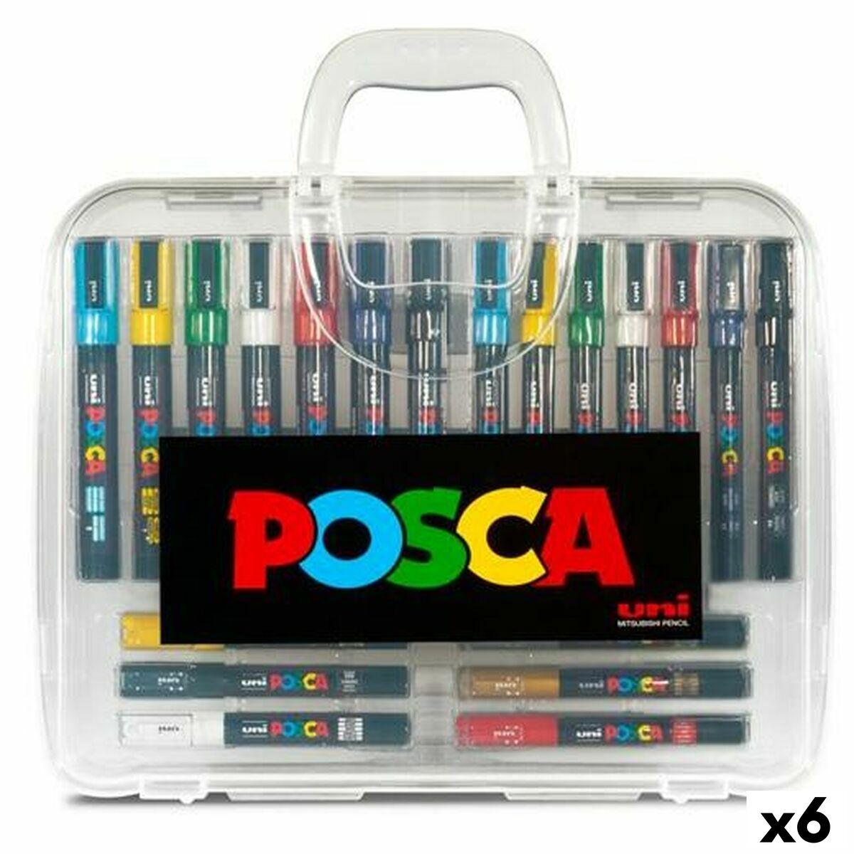Set of Felt Tip Pens POSCA Multicolour (6 Units)