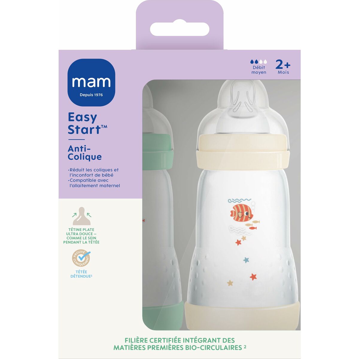 Baby’s bottle MAM Fishes Green Beige
