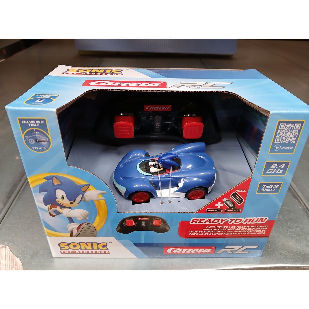 Remote-Controlled Car Sonic 1:43 Multicolour (Multicolour)