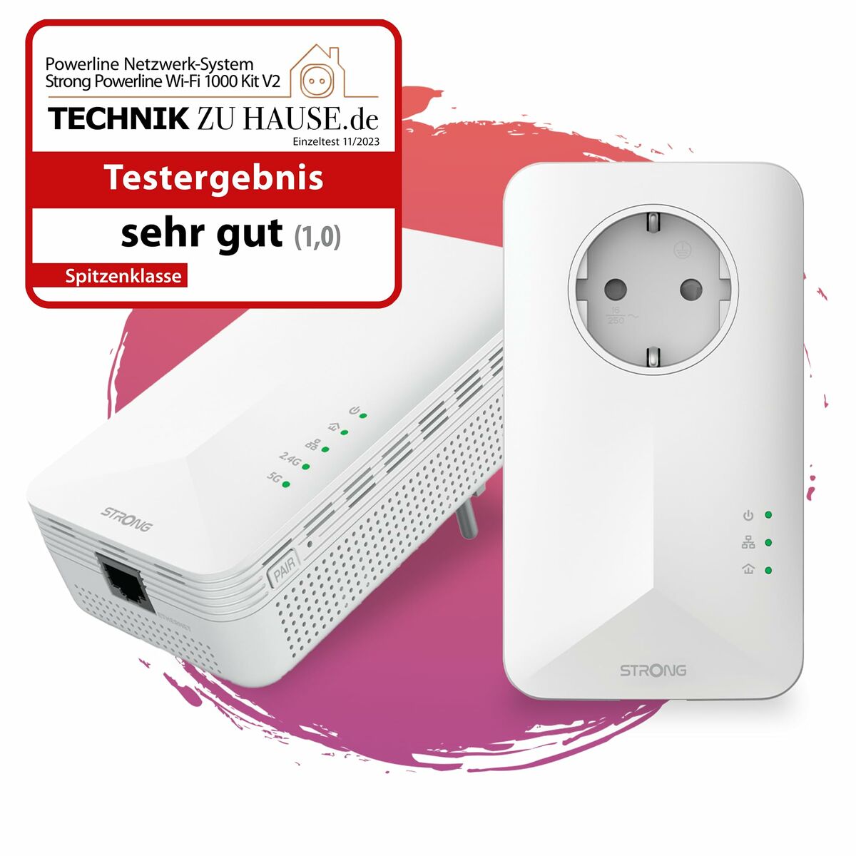 PLC Adapter STRONG POWERL1000WFDUOEUV2 White (2 Units)