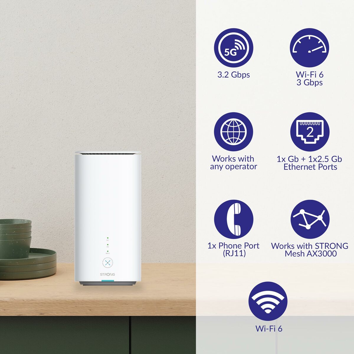 Wi-Fi USB Adapter STRONG 5GROUTERAX3000 White