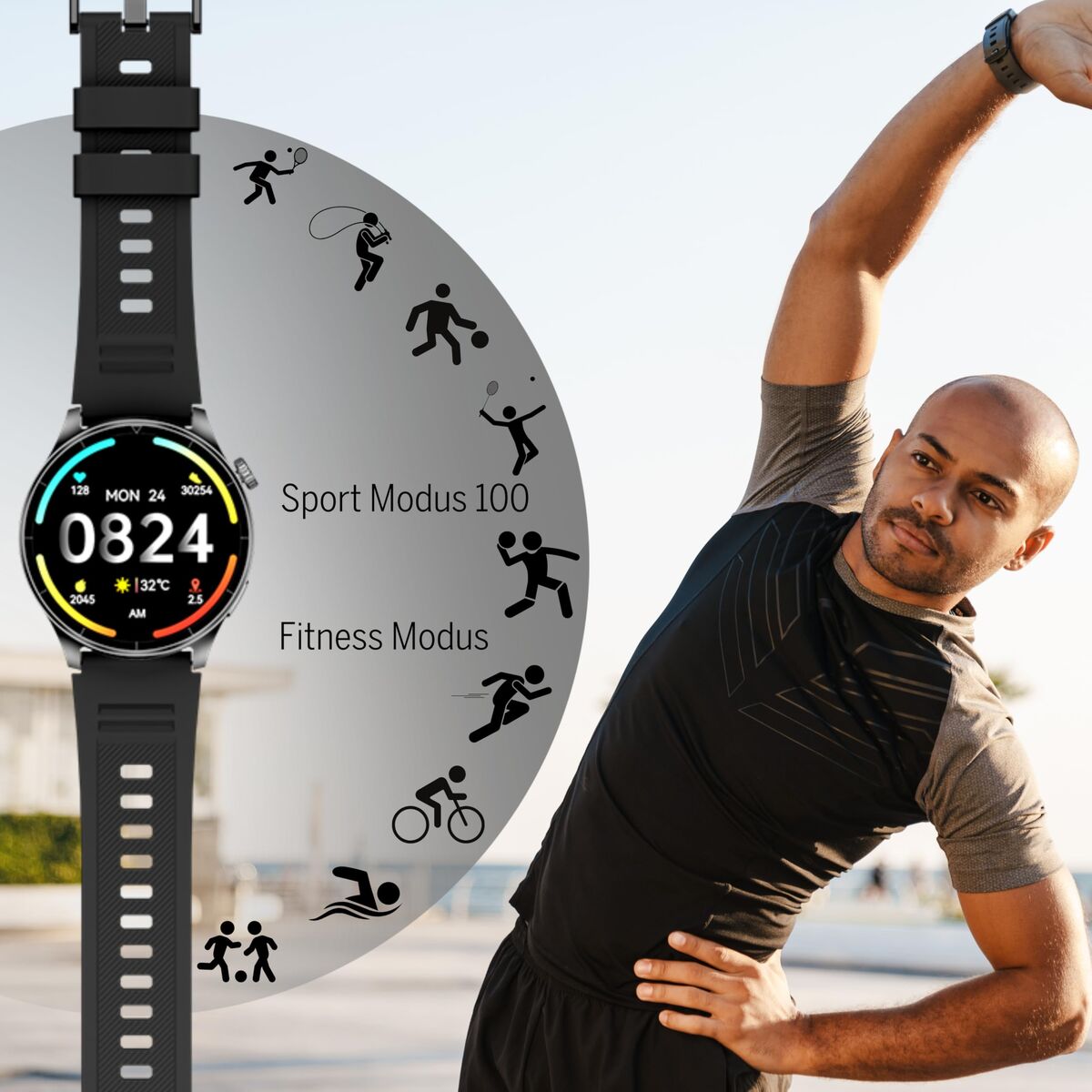 Smartwatch beafon WATCH 301 44 mm 1,45″ Black