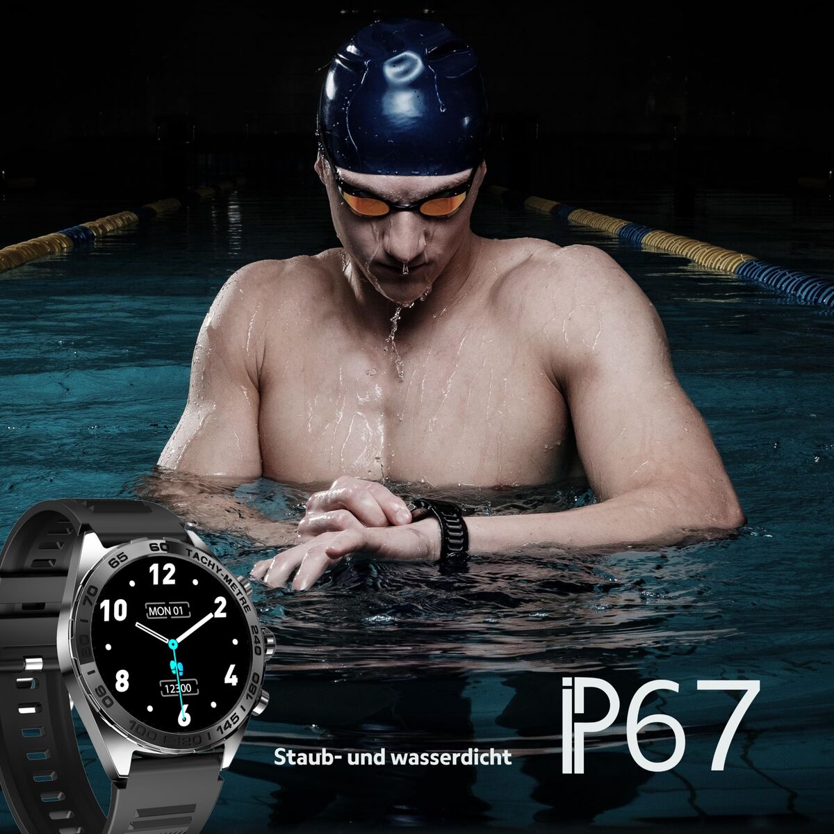 Smartwatch beafon WATCH 501 1,43″ Steel Matte back