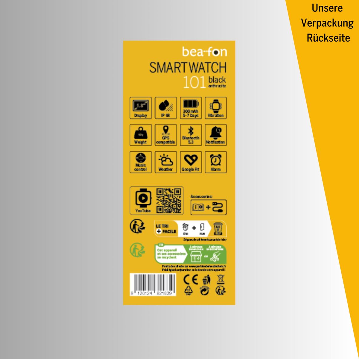 Smartwatch beafon WATCH 101 1,8″ Black Grey