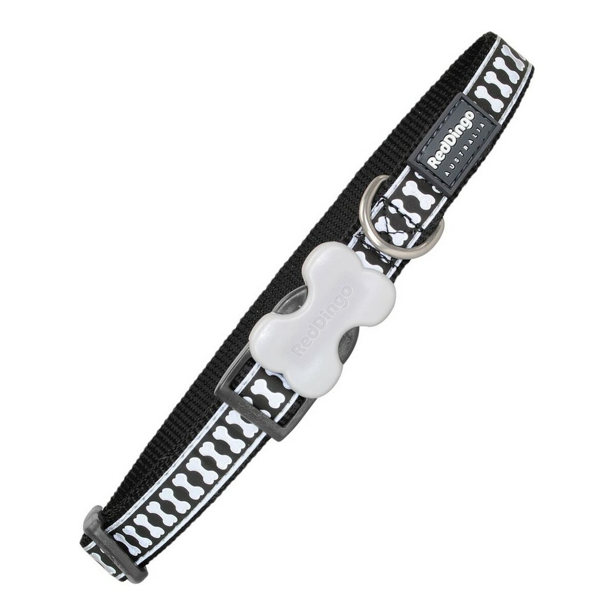 Dog collar Red Dingo Reflective Bones Black (1,2 x 20-32 cm) Dog collar Red Dingo Reflective Bones Black (1,2 x 20-32 cm)