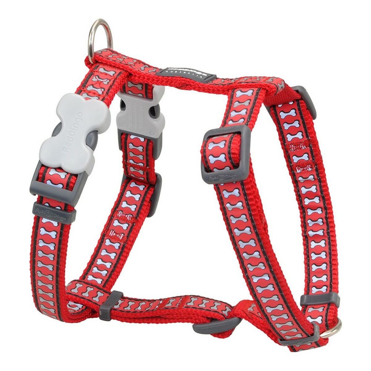 Dog Harness Red Dingo Bone Reflective 25-39 cm Red Dog Harness Red Dingo Bone Reflective 25-39 cm Red