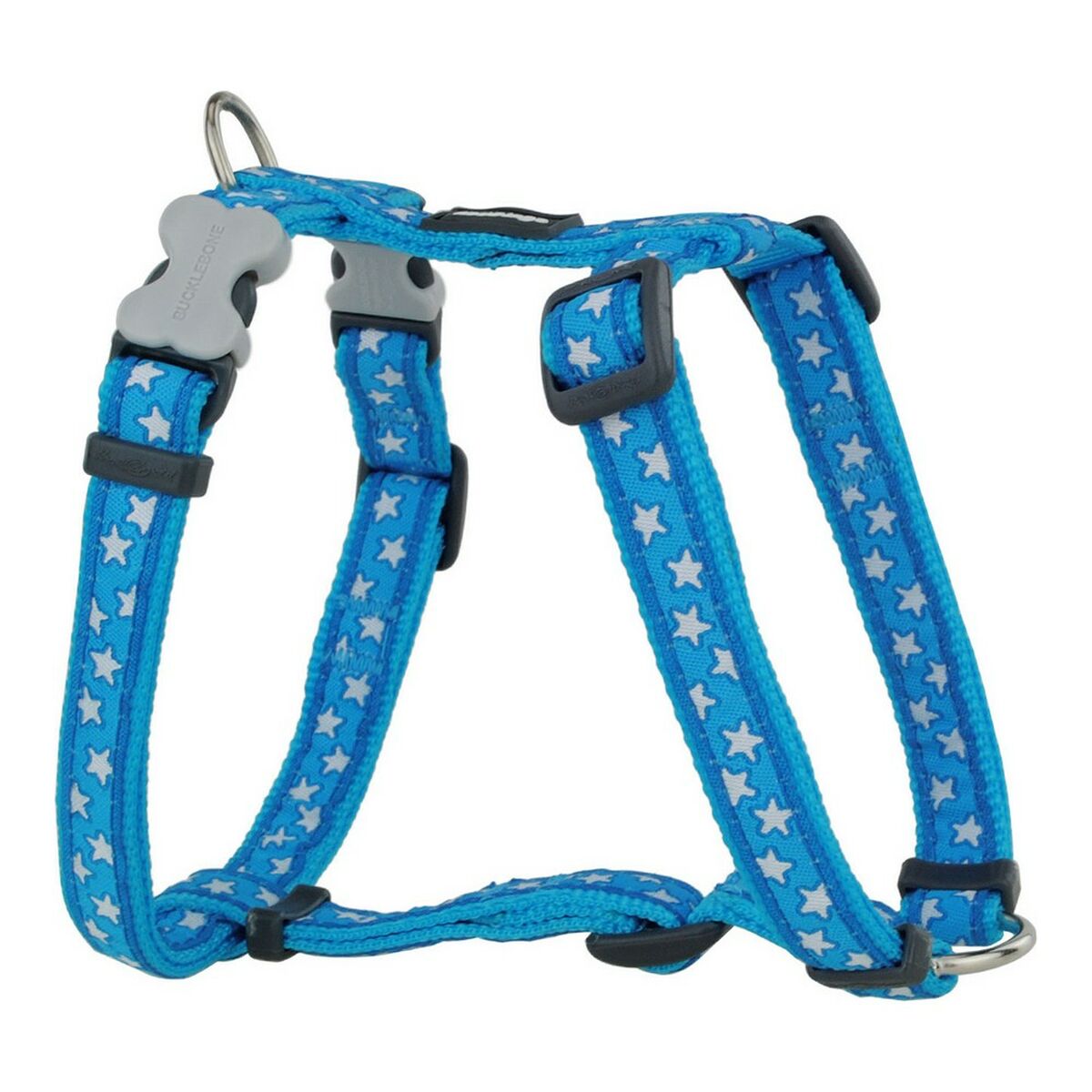 Dog Harness Red Dingo Style Turquoise Star White 46-76 cm Dog Harness Red Dingo Style Turquoise Star White 46-76 cm
