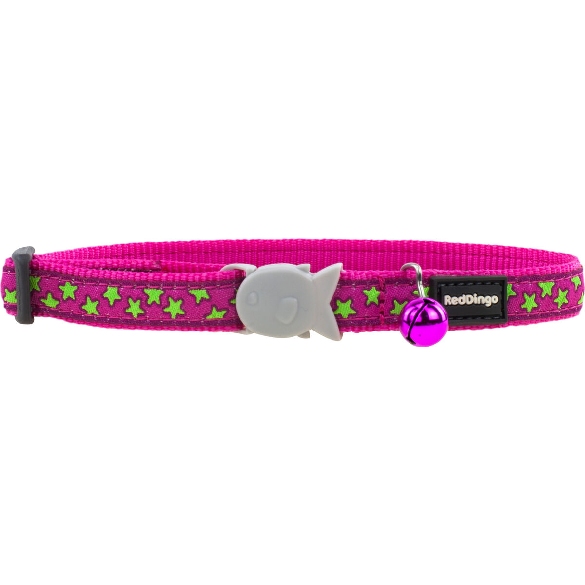 Dog collar Red Dingo STYLE STARS LIME ON HOT PINK 15 mm x 24-36 cm Dog collar Red Dingo STYLE STARS LIME ON HOT PINK 15 mm x 24-36 cm
