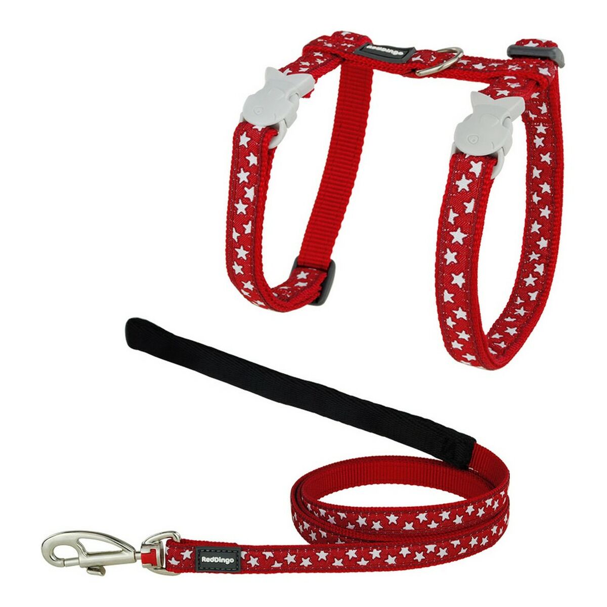 Cat Harness Red Dingo Style Red Star White Strap Cat Harness Red Dingo Style Red Star White Strap