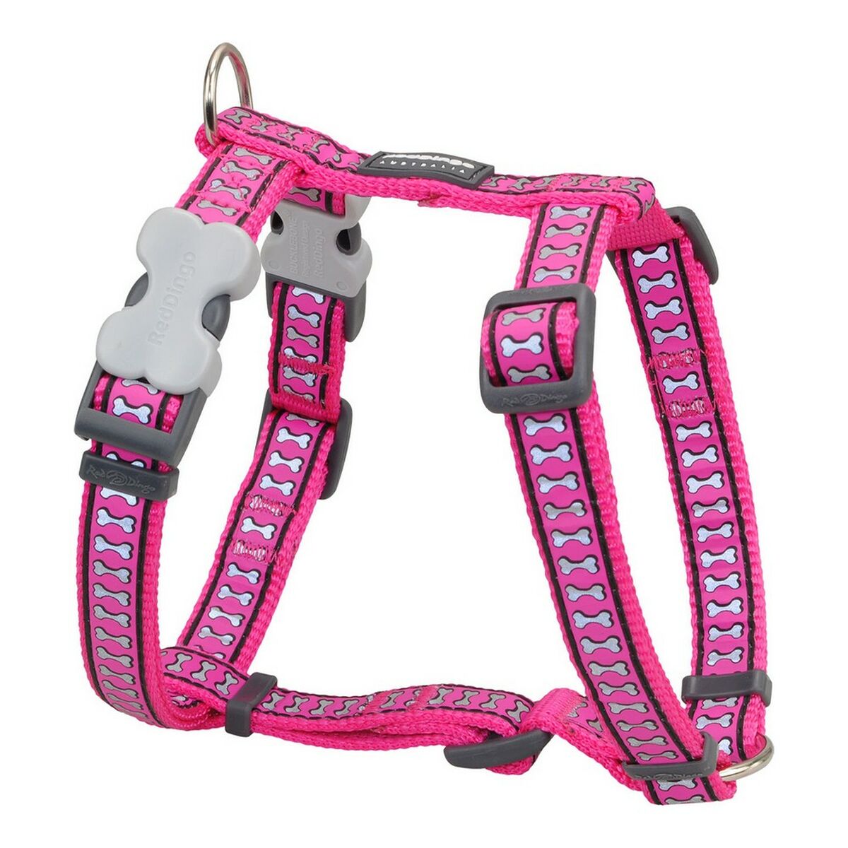 Dog Harness Red Dingo Pink Bone Reflective 30-48 cm Fuchsia Dog Harness Red Dingo Pink Bone Reflective 30-48 cm Fuchsia