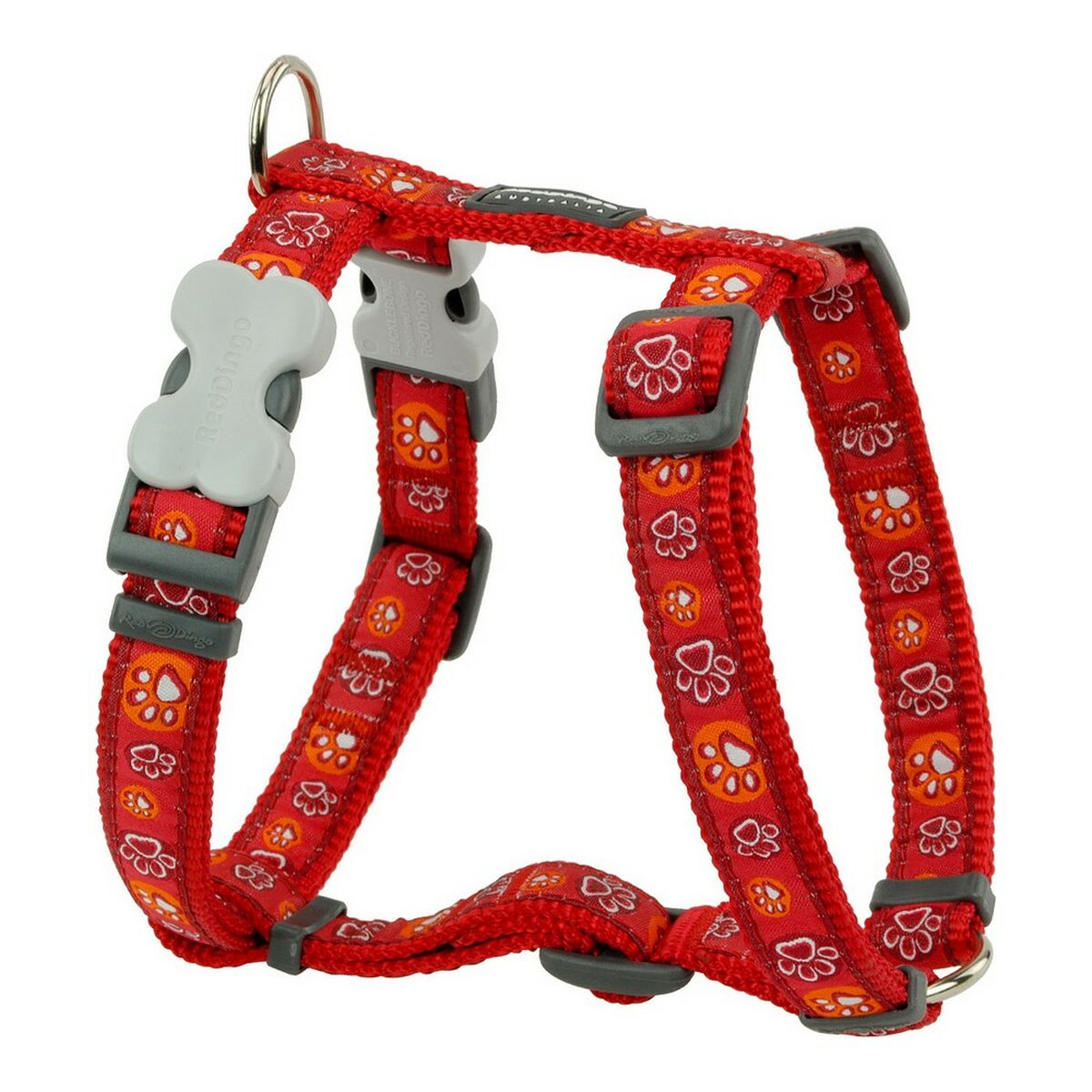 Dog Harness Red Dingo Style Red Animal footprint 37-61 cm Dog Harness Red Dingo Style Red Animal footprint 37-61 cm