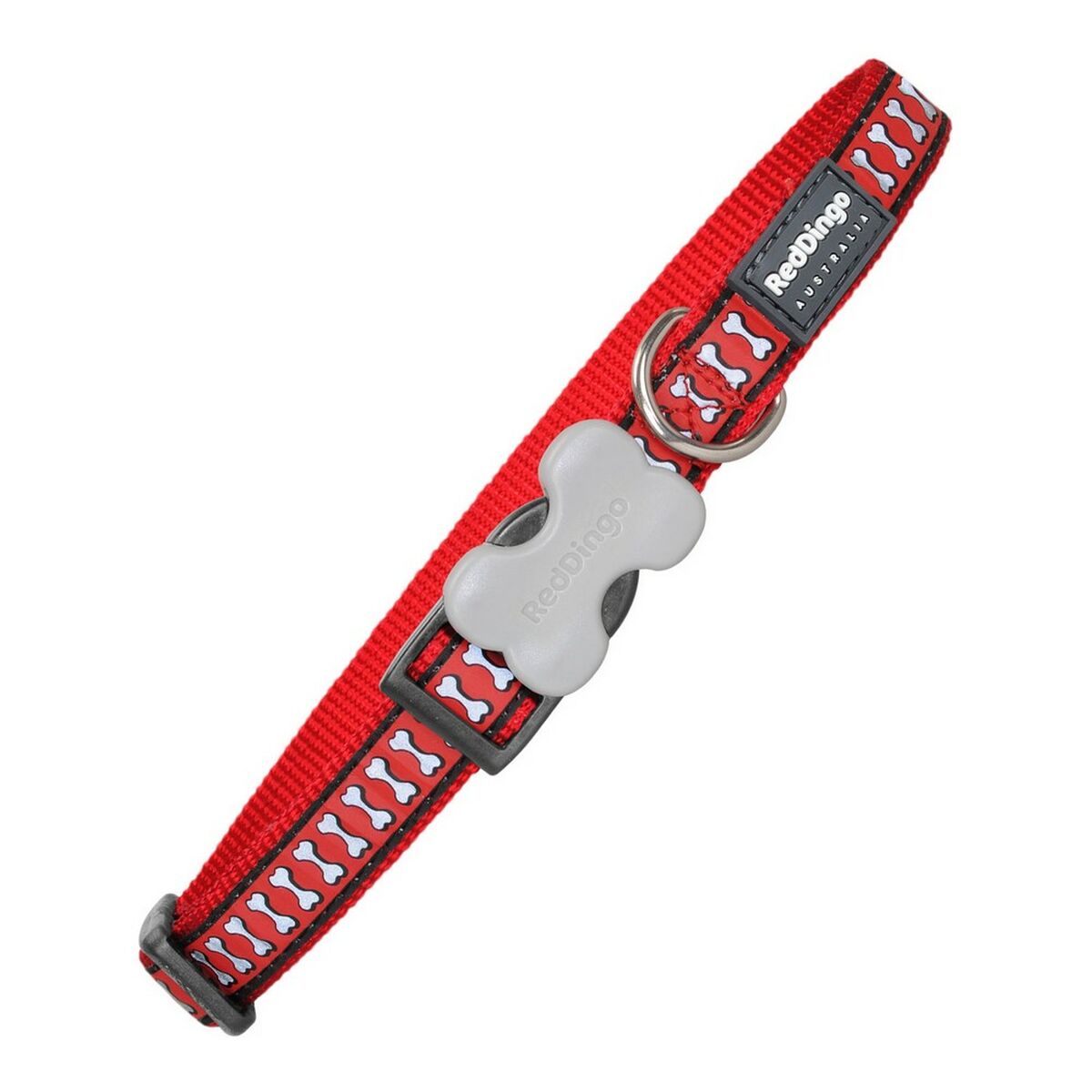 Dog collar Red Dingo Reflective Bones Red (1,5 x 24-36 cm) Dog collar Red Dingo Reflective Bones Red (1,5 x 24-36 cm)