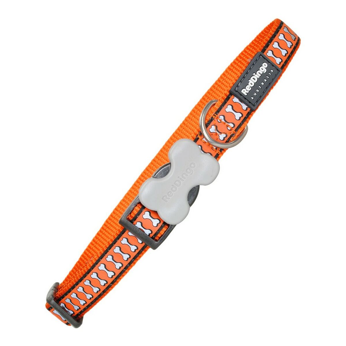 Dog collar Red Dingo Reflective Bones Orange (1,5 x 24-36 cm) Dog collar Red Dingo Reflective Bones Orange (1,5 x 24-36 cm)