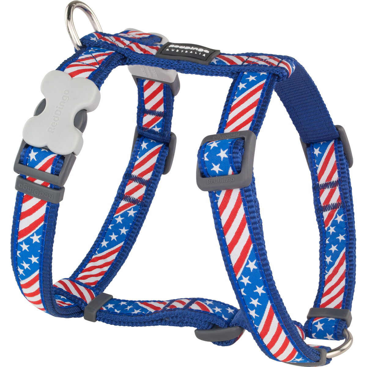Dog Harness Red Dingo US Flag 25-39 cm Red Blue Dog Harness Red Dingo US Flag 25-39 cm Red Blue