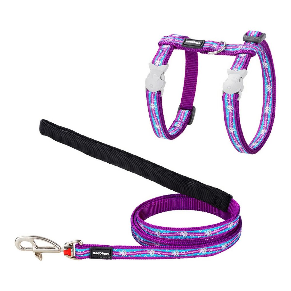 Cat Harness Red Dingo Style Purple Blue Unicorn Strap Cat Harness Red Dingo Style Purple Blue Unicorn Strap