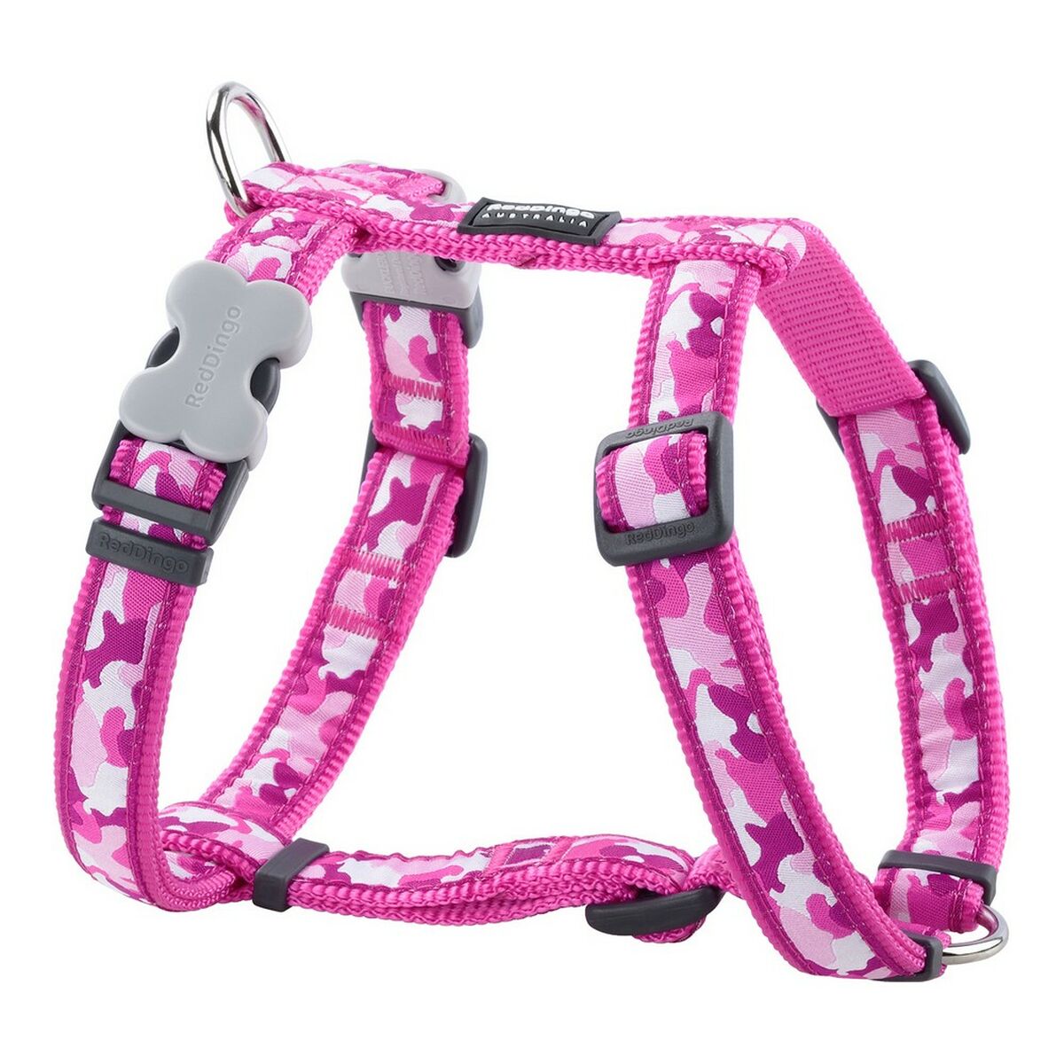 Dog Harness Red Dingo Style Fuchsia Camouflage 37-61 cm Dog Harness Red Dingo Style Fuchsia Camouflage 37-61 cm