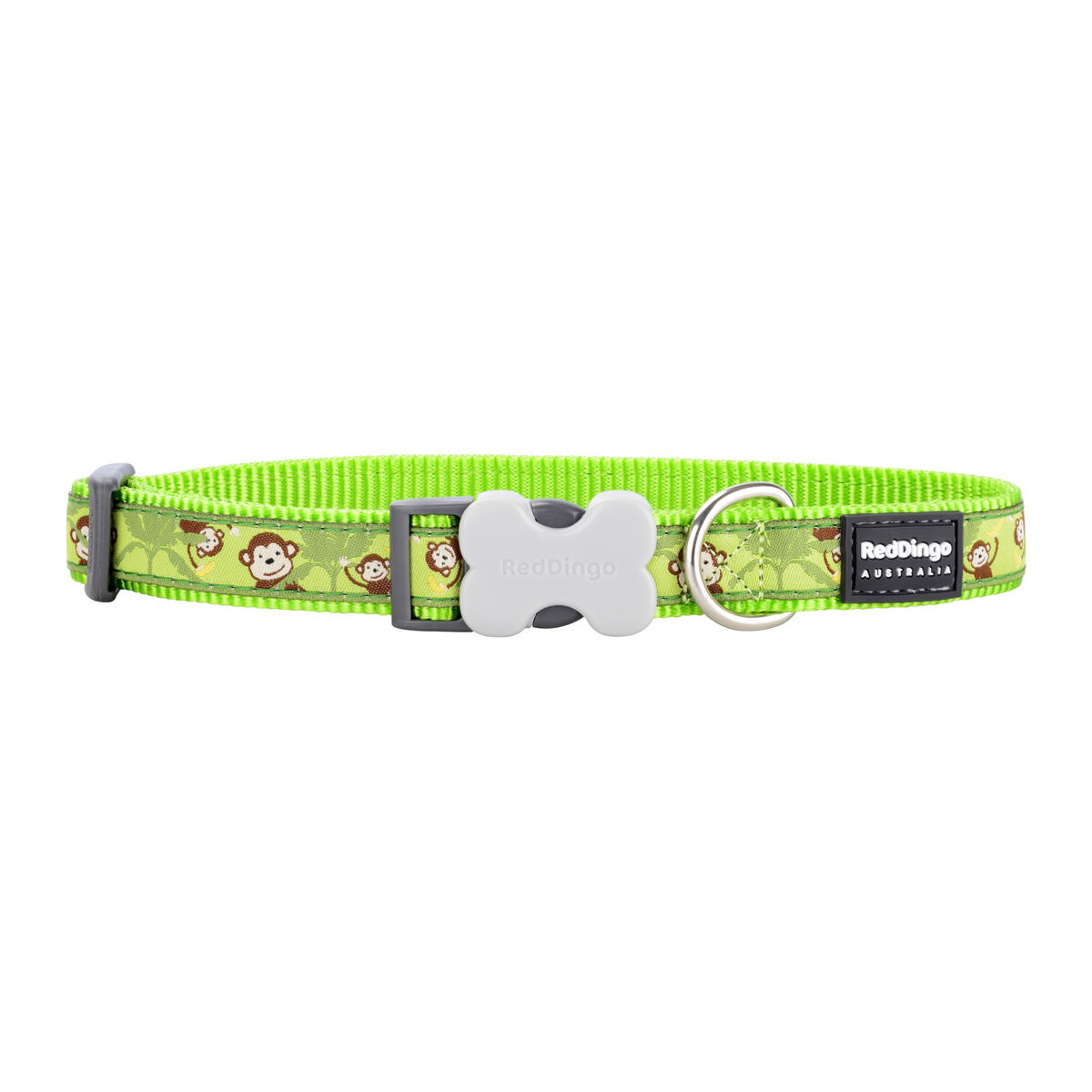 Dog collar Red Dingo STYLE MONKEY LIME GREEN 31-47 cm Dog collar Red Dingo STYLE MONKEY LIME GREEN 31-47 cm