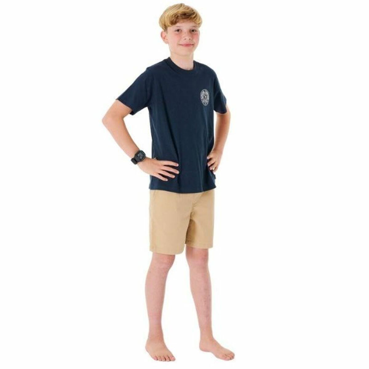 Child’s Short Sleeve T-Shirt Rip Curl Stapler Navy Blue
