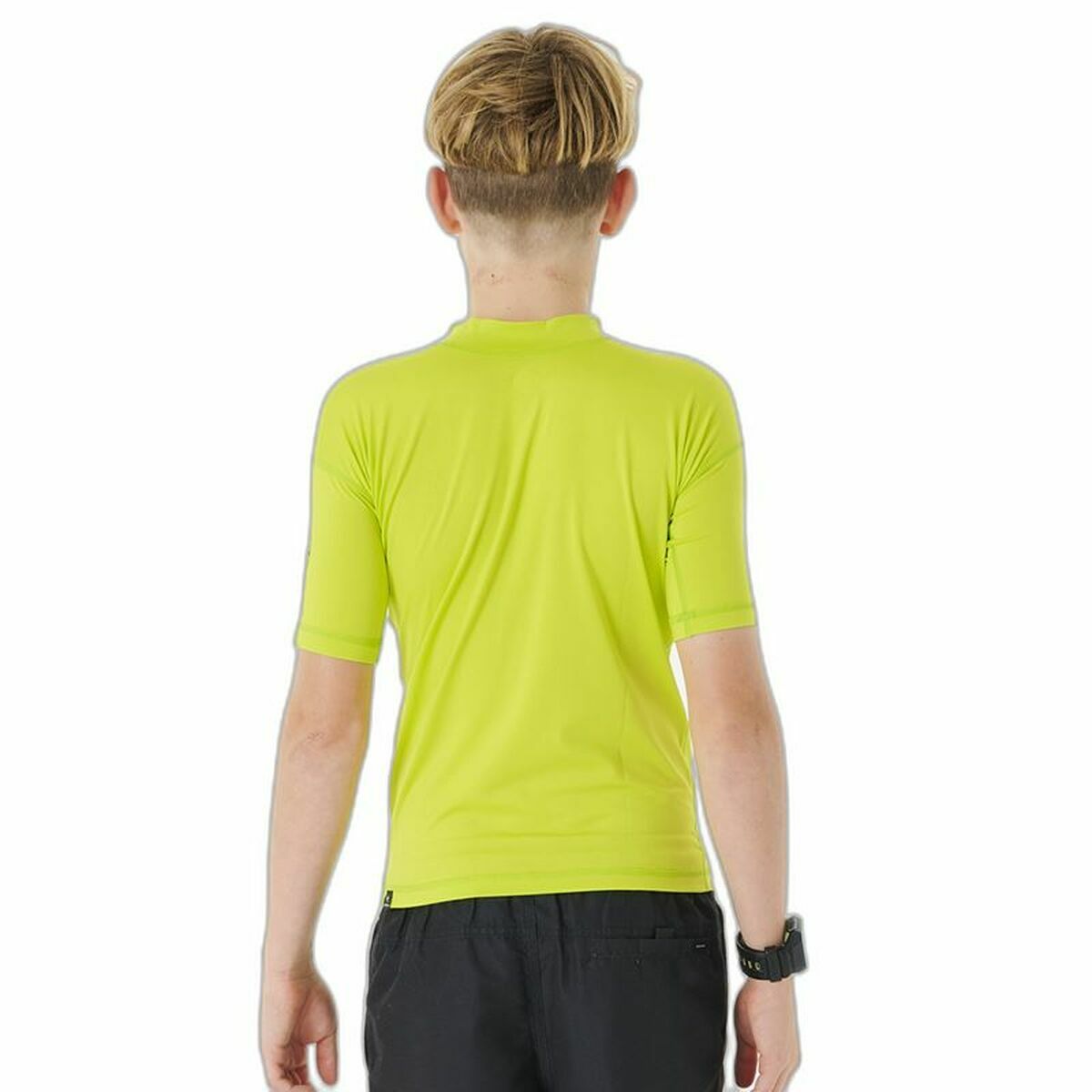 Child’s Short Sleeve T-Shirt Rip Curl Corps S/S Rash Yellow Surf Lycra