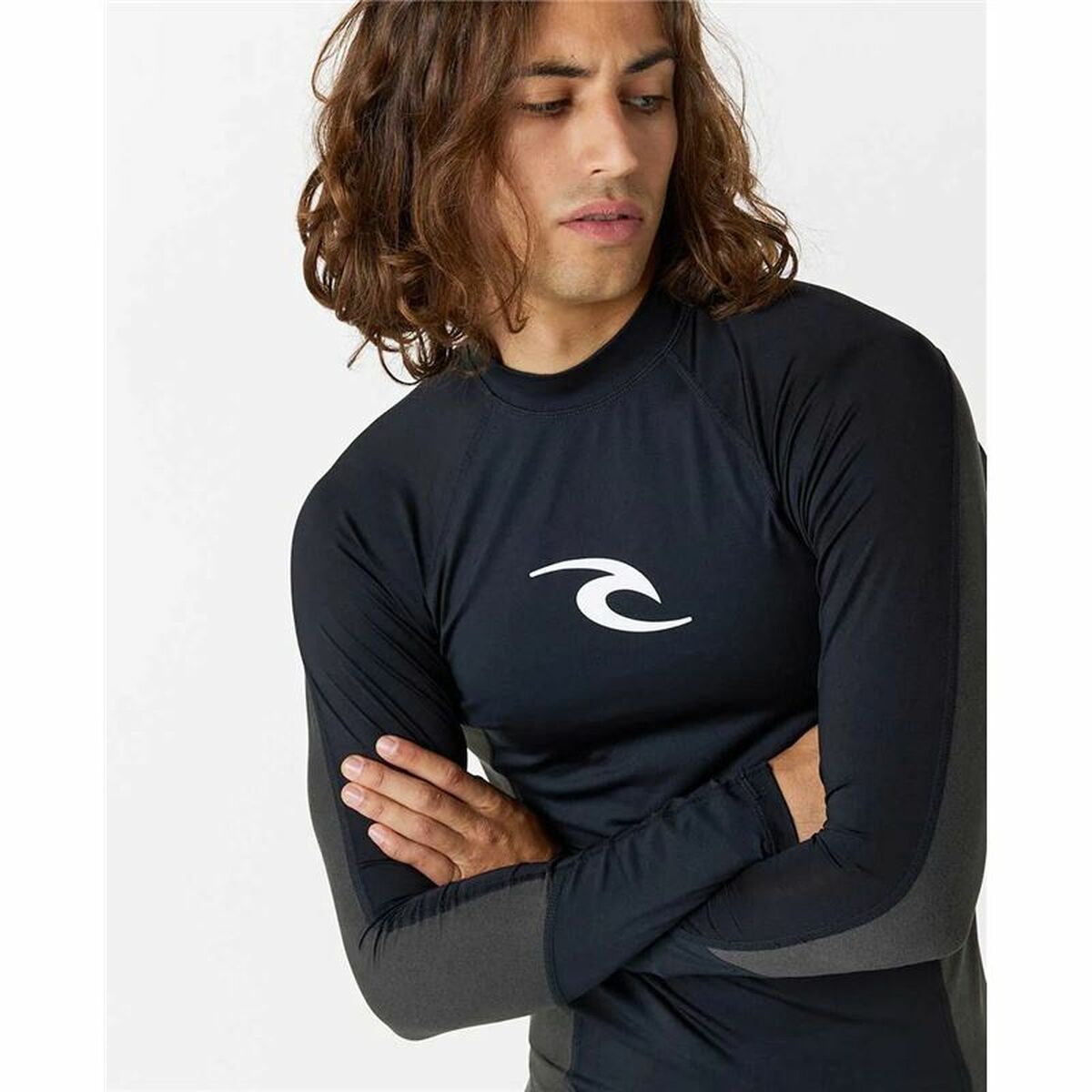 Bathing T-shirt Rip Curl Waves pf Black
