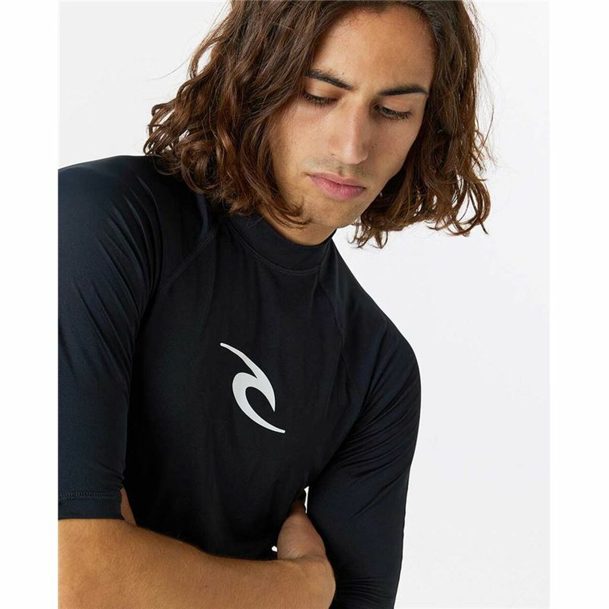 Bathing T-shirt Rip Curl Waves pf Black Surf
