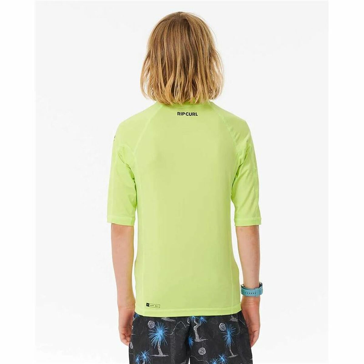 Child’s Short Sleeve T-Shirt Rip Curl Wave Upf Lime green