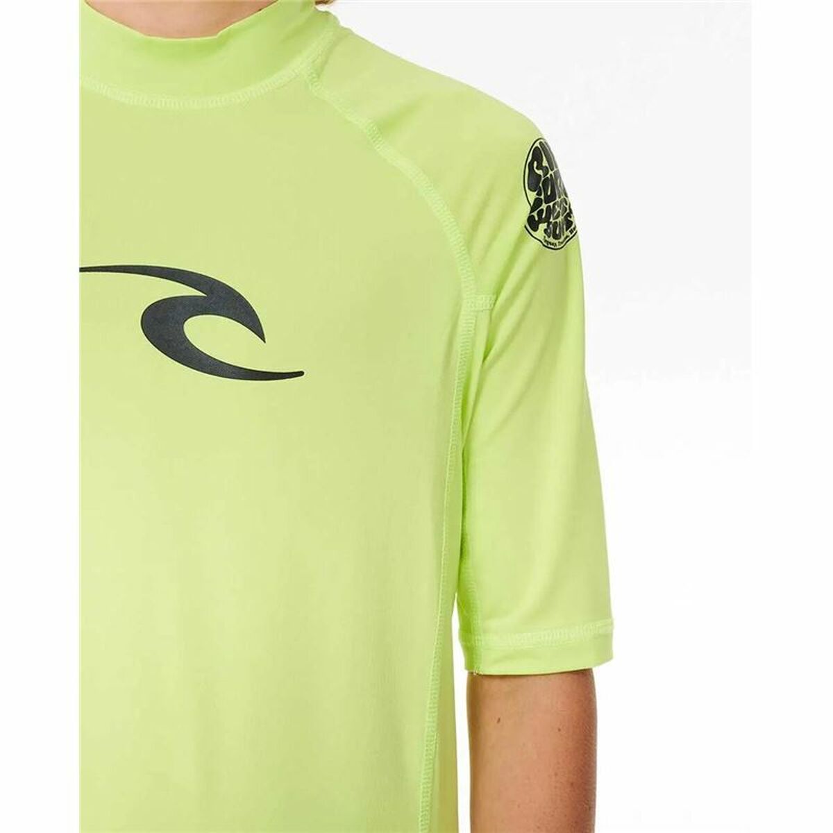 Child’s Short Sleeve T-Shirt Rip Curl Wave Upf Lime green