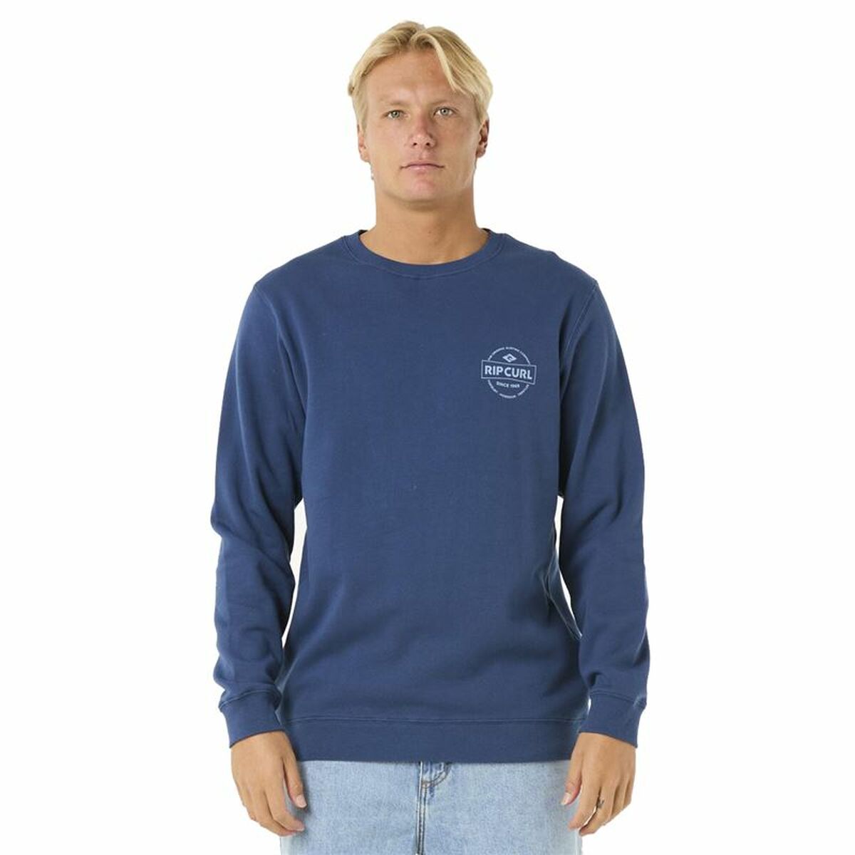 Men’s Sweatshirt without Hood Rip Curl Stapler Crew Blue Men’s Sweatshirt without Hood Rip Curl Stapler Crew Blue