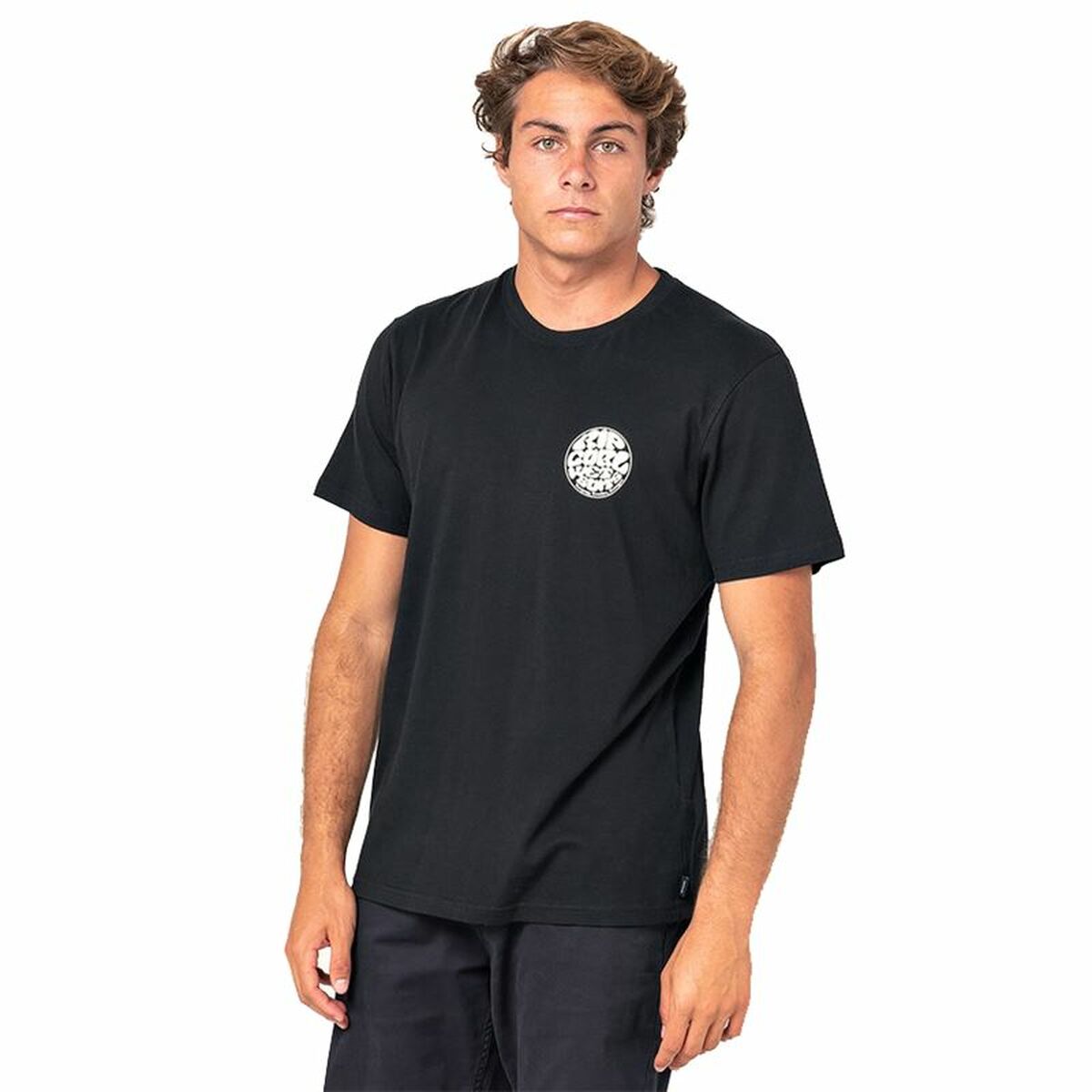 Short Sleeve T-Shirt Rip Curl Wettie Essential Black Men Short Sleeve T-Shirt Rip Curl Wettie Essential Black Men