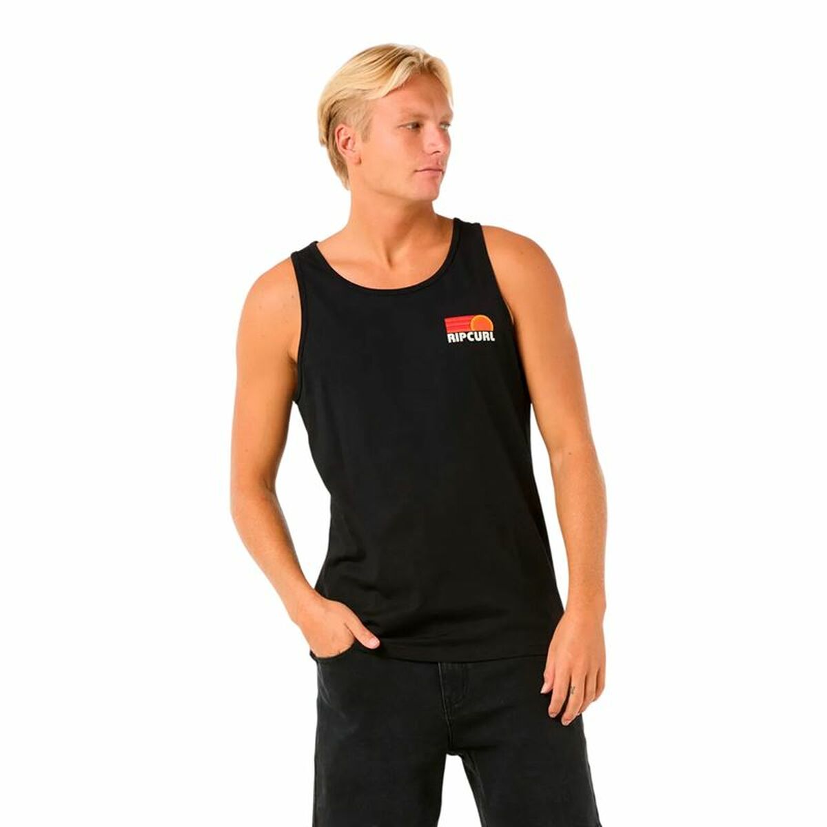 Tank Top Men Rip Curl Casual Revival Peaking Tank Black