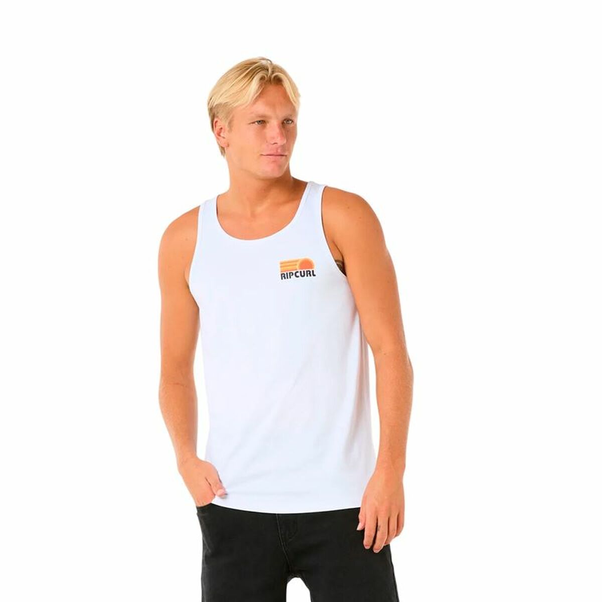 Tank Top Men Rip Curl Casual Revival Peaking Tank White Tank Top Men Rip Curl Casual Revival Peaking Tank White