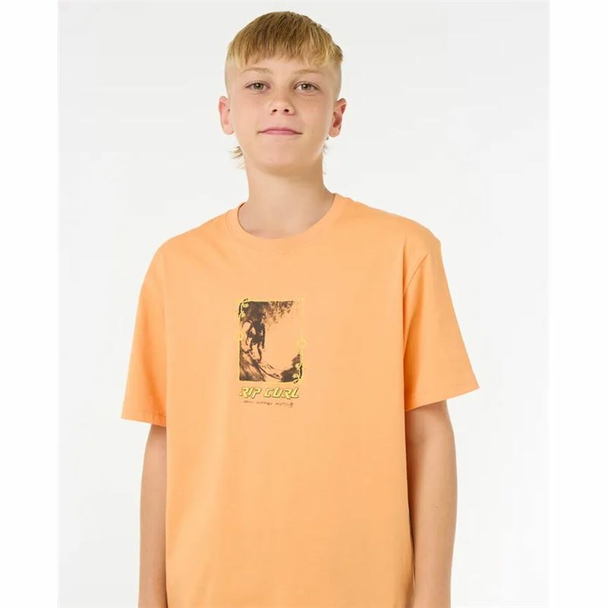 Child’s Short Sleeve T-Shirt Rip Curl Raw Energy Frame Tee Orange