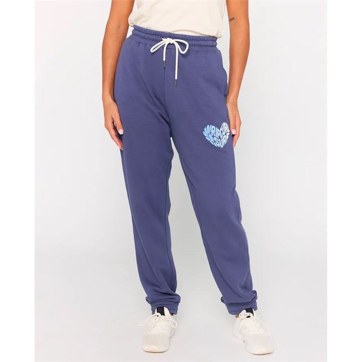 Long Sports Trousers Rip Curl Heart Fleece Trackpant Blue Lady