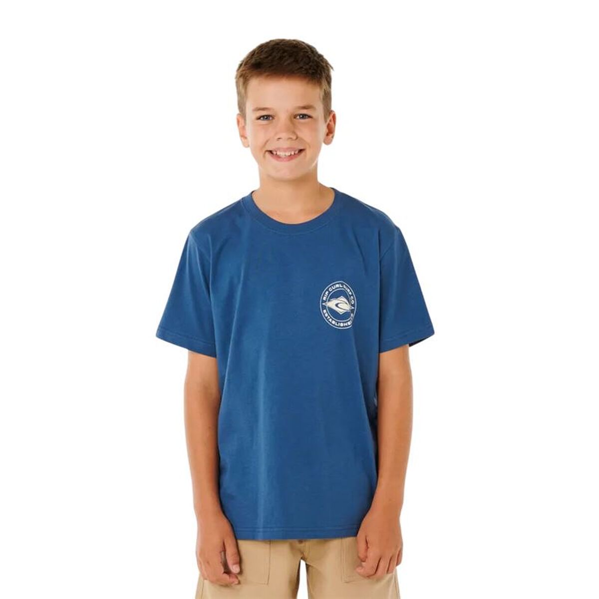Child’s Short Sleeve T-Shirt Rip Curl Stapler Blue