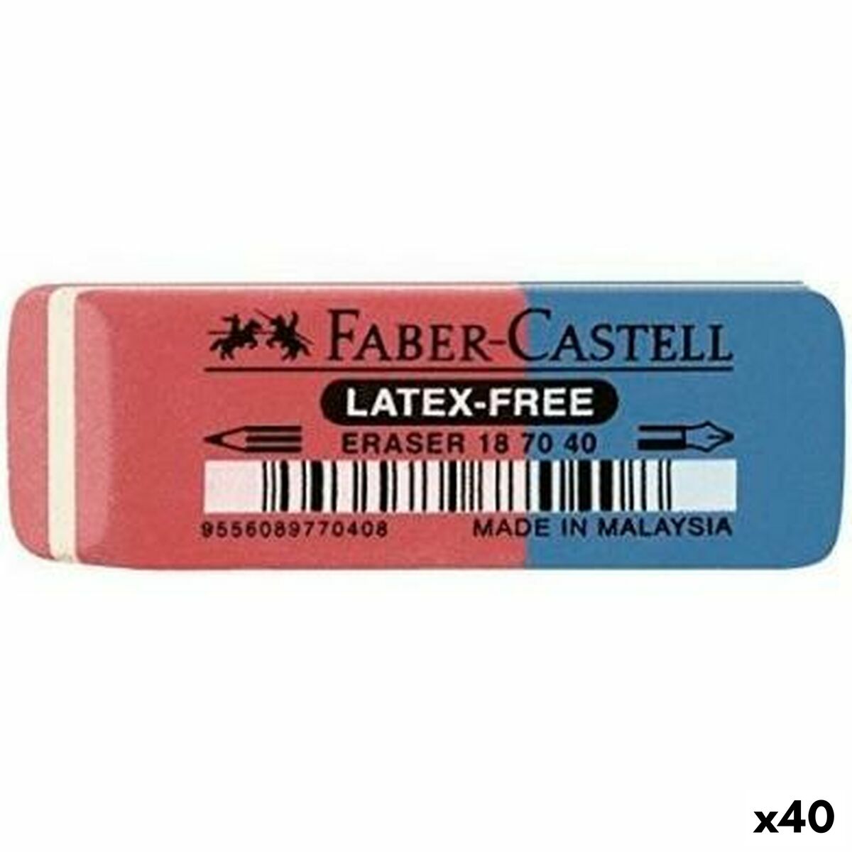 Eraser Faber-Castell Blue Red (40 Units) Eraser Faber-Castell Blue Red (40 Units)