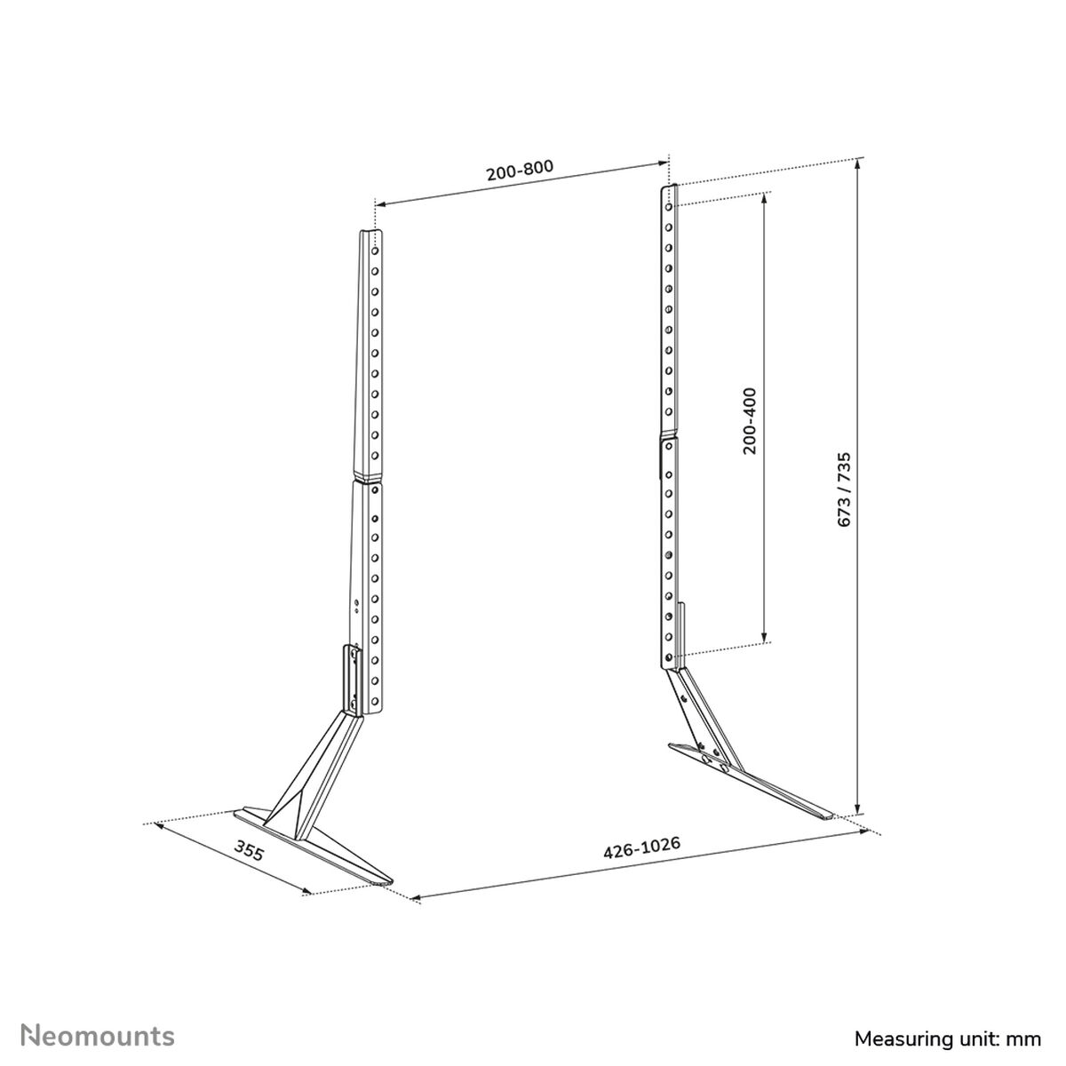 Screen Table Support Neomounts DS45-430BL19 75″