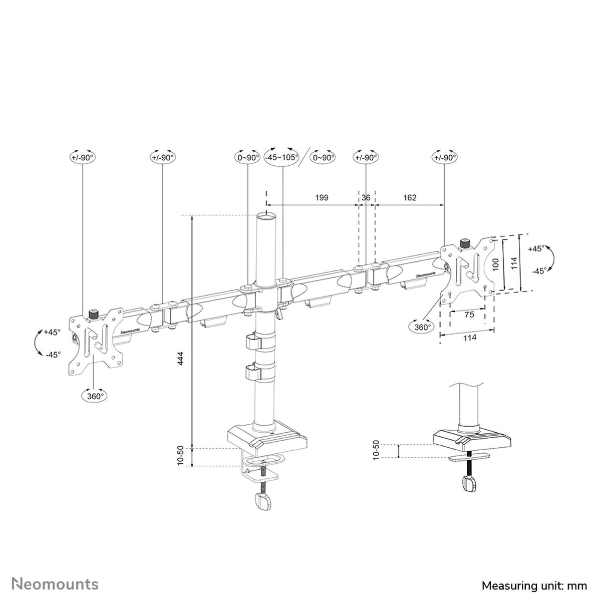 Screen Table Support Neomounts DS60-600BL2 10″ 32″